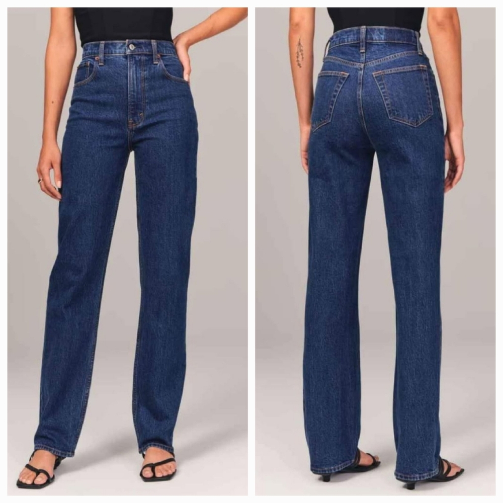 NWT Abercrombie & Fitch Women's 90's Straight Jeans 6L - Picture 2 of 6